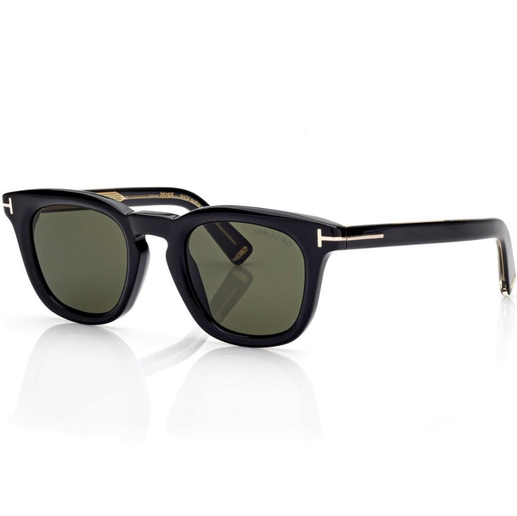 Tom Ford Men Round Sqaure Shiny Natural Black Sunglasse