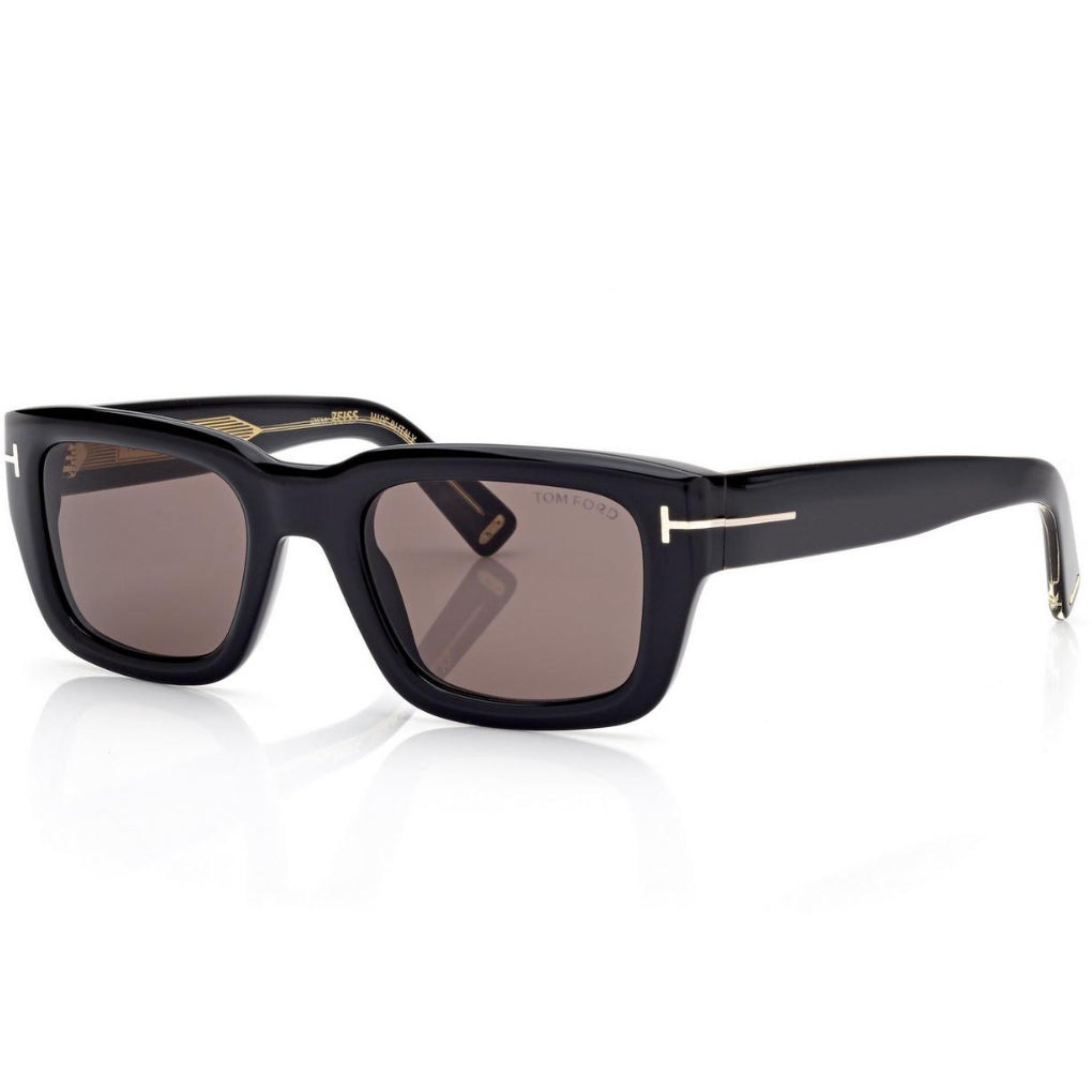 Tom Ford Men Sqaure Frame Dark Shiny Black Sunglasse