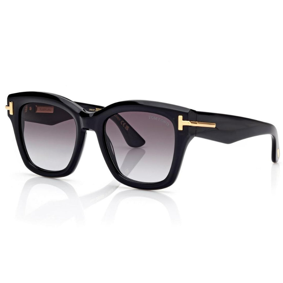 Tom Ford Women Square Frame Olive Black Sunglasses