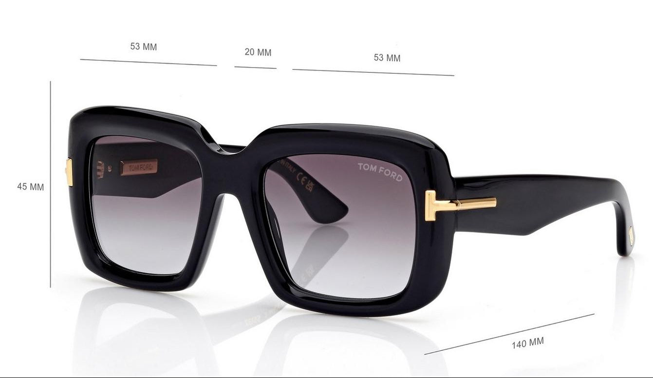 Tom Ford Women Square Frame Black Sunglasses