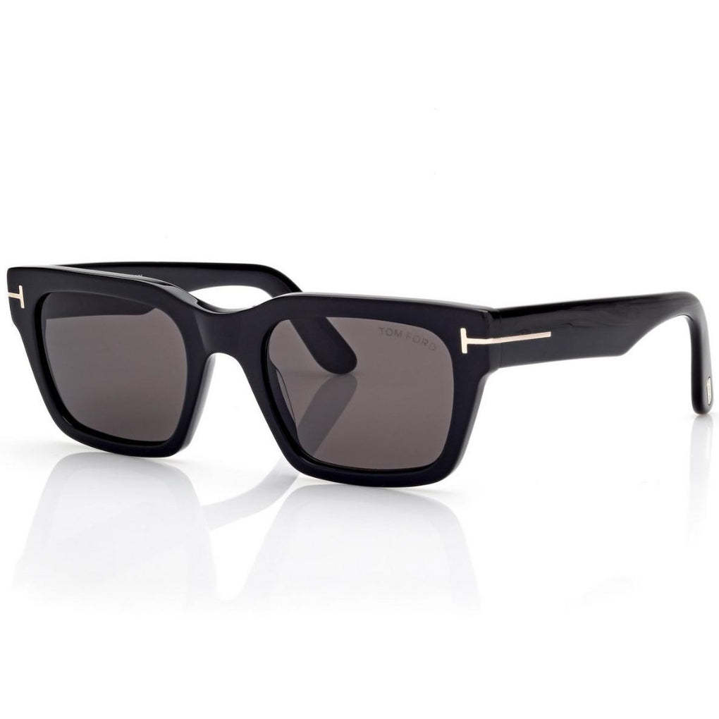 Tom Ford Men Round Sqaure Frame Shiny Deep Black Sunglasse