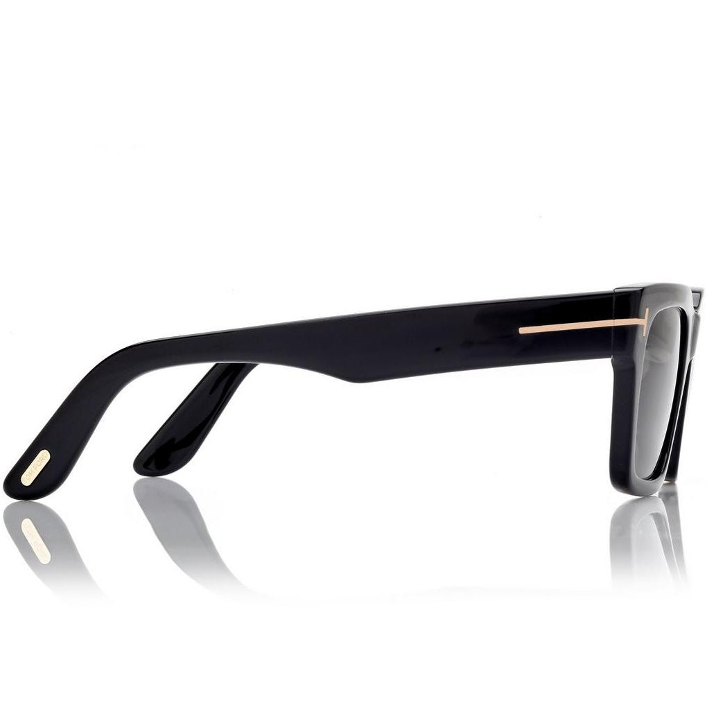 Tom Ford Men Round Sqaure Frame Shiny Deep Black Sunglasse