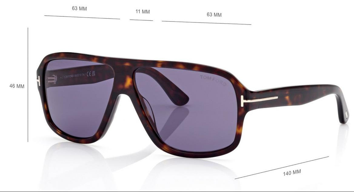 Tom Ford Women Pilot Frame Dark Havana Sunglasses