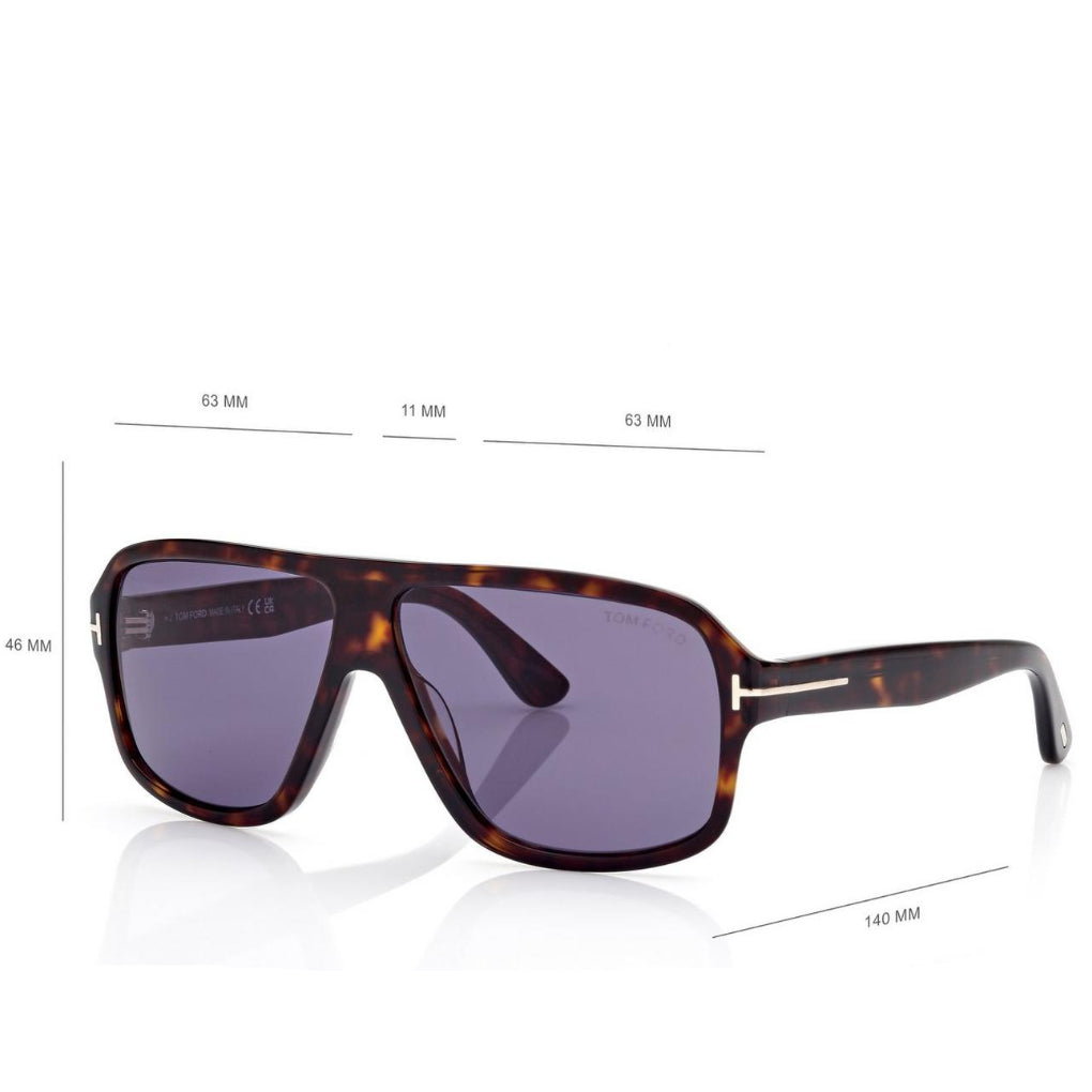 Tom Ford Men Pilot Frame Dark Havana Sunglasse