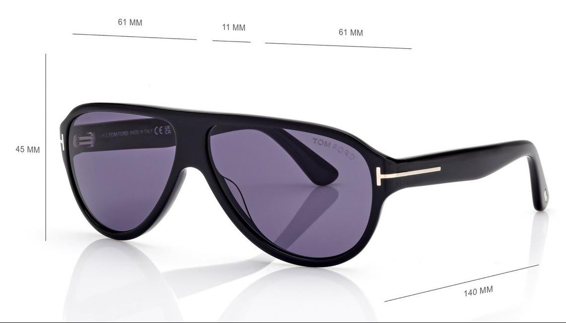 Tom Ford Women Pilot Frame Matte Black Sunglasses