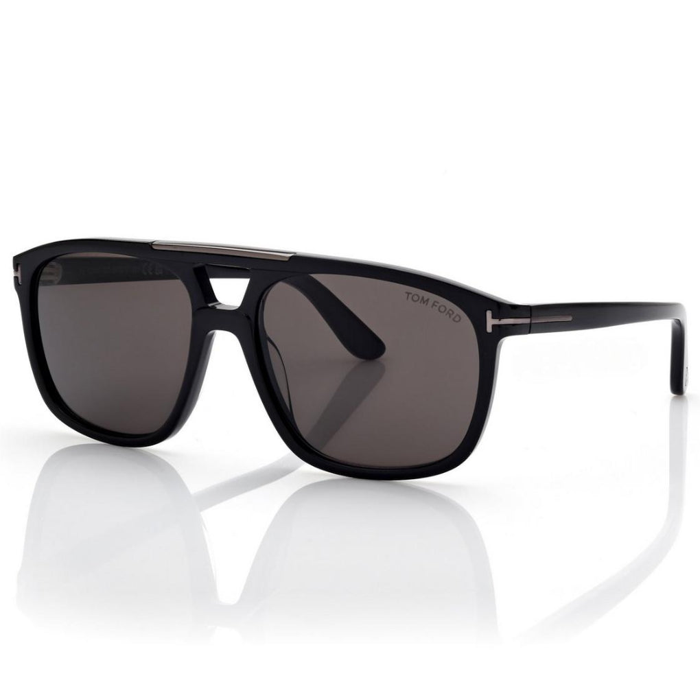 Tom Ford Men Navigator Frame Shiny Smoky Black Sunglasse