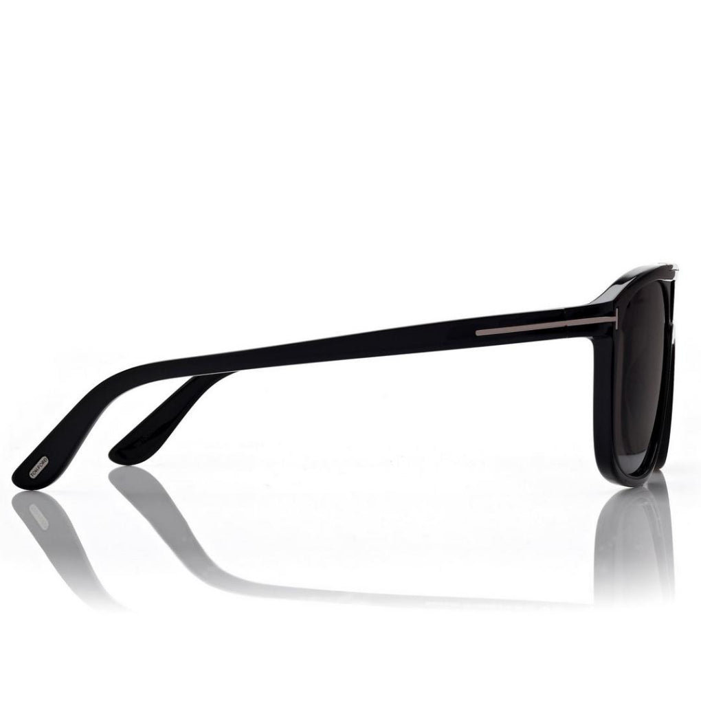 Tom Ford Men Navigator Frame Shiny Smoky Black Sunglasse