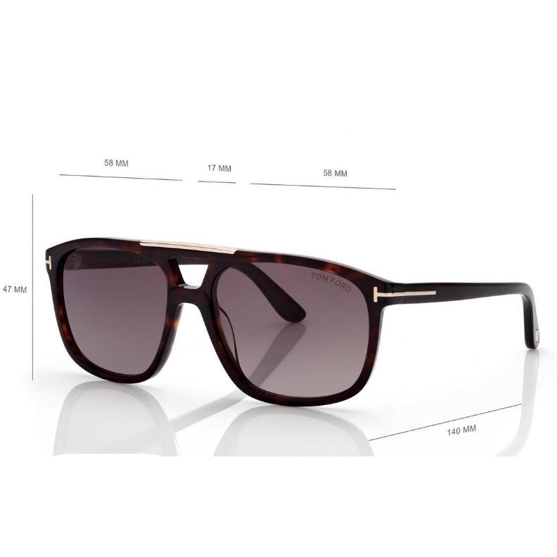 Tom Ford Women Pilot Frame Mocha Brown Sunglasses