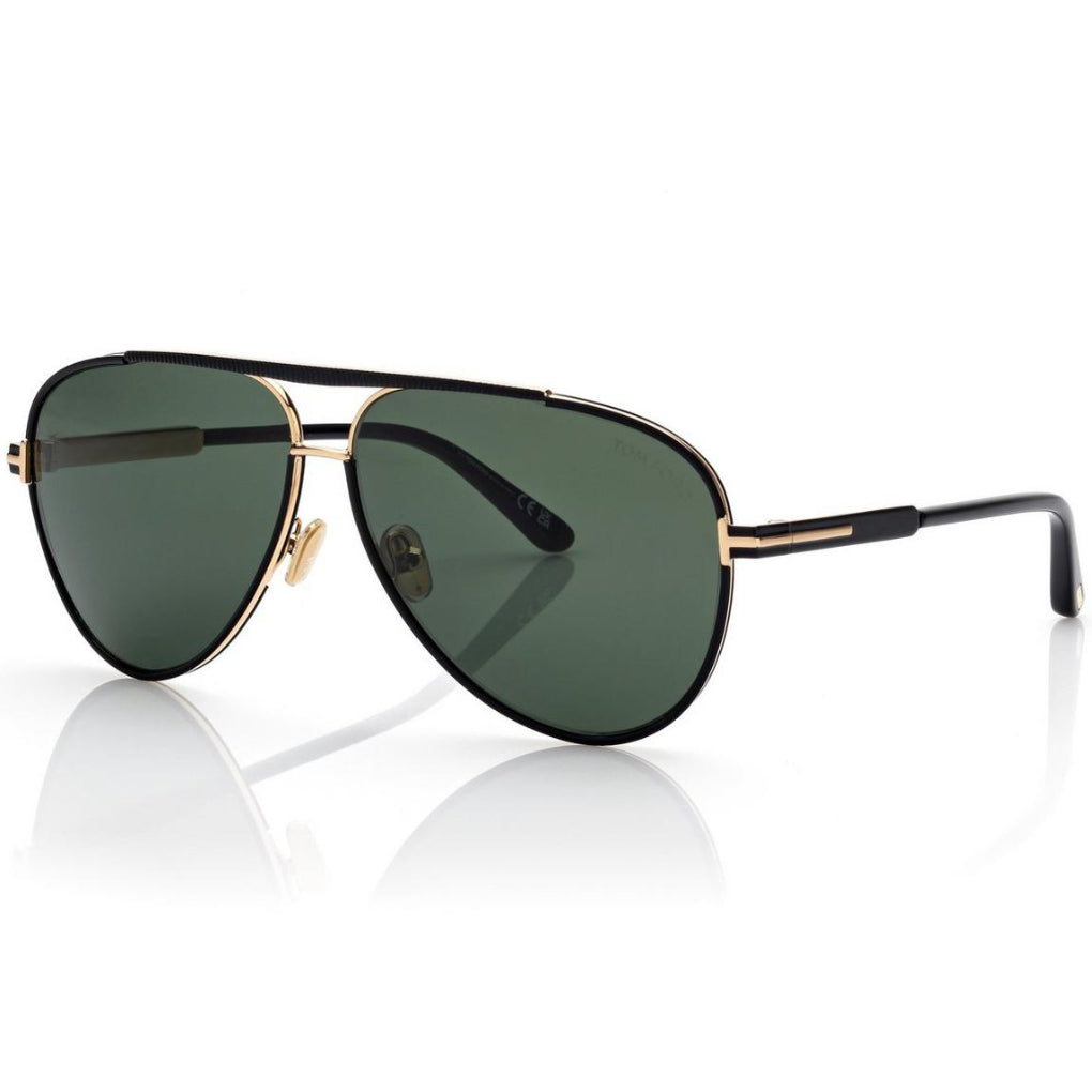 Tom Ford Women Pilot Frame Shiny Coal Black Sunglasses