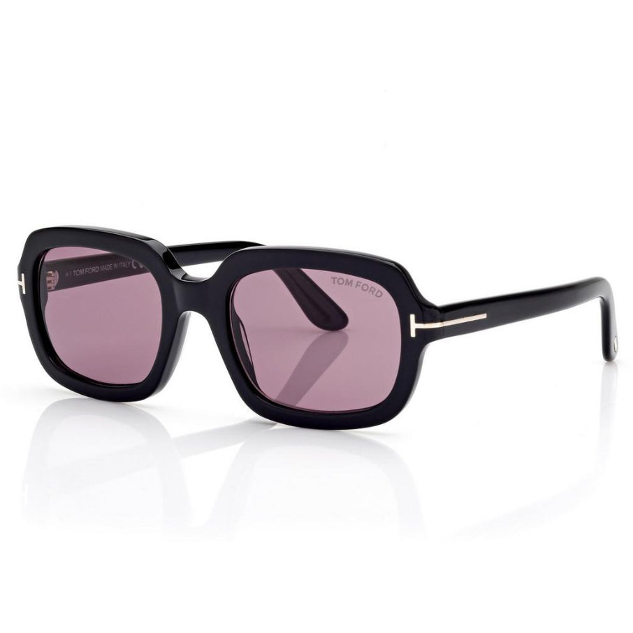 Tom Ford Women Rectangle Frame Mate Black Sunglasses