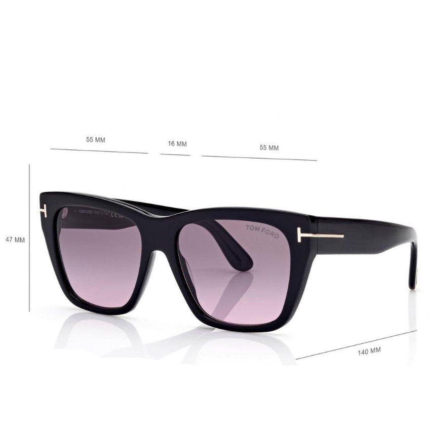 Tom Ford Women Butterfly Frame Steel Black Sunglasses