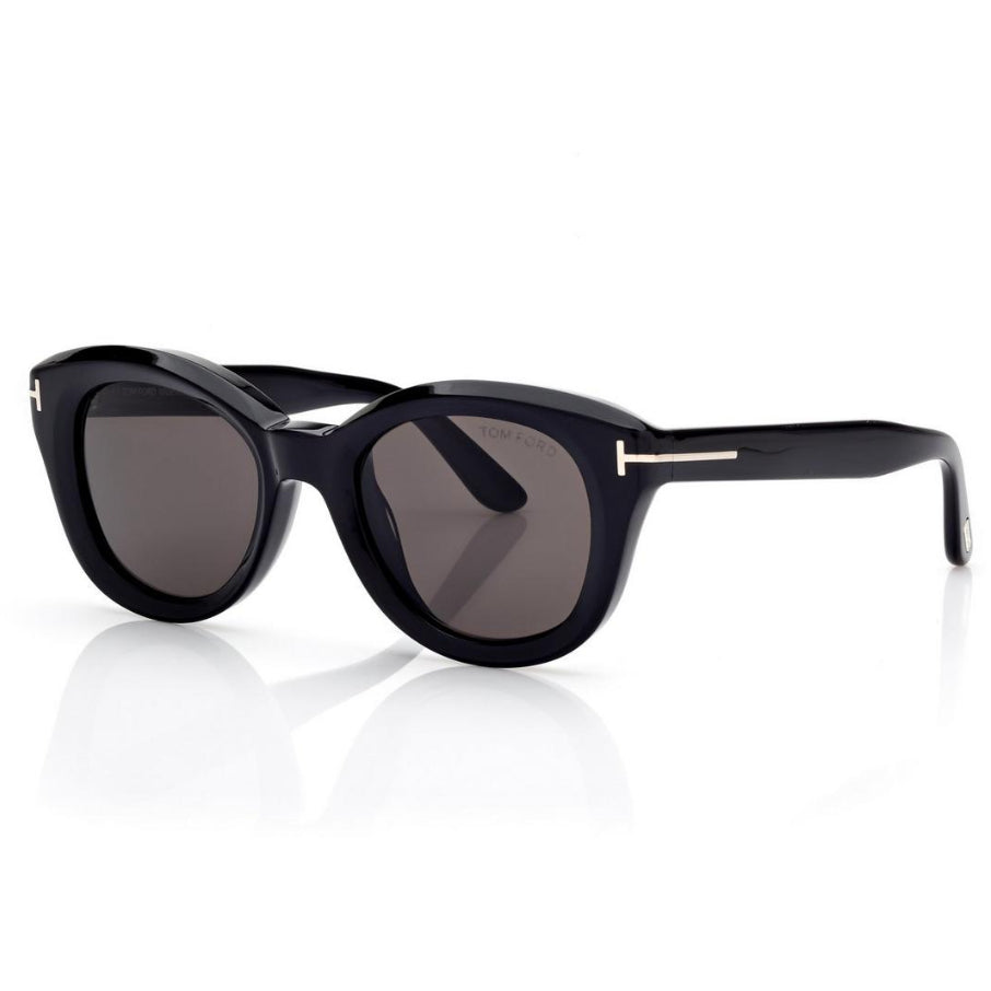 Tom Ford Women Cat Eye Frame Pitch Black Sunglasses