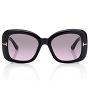 Tom Ford Women Square Frame Steel Black Sunglasses