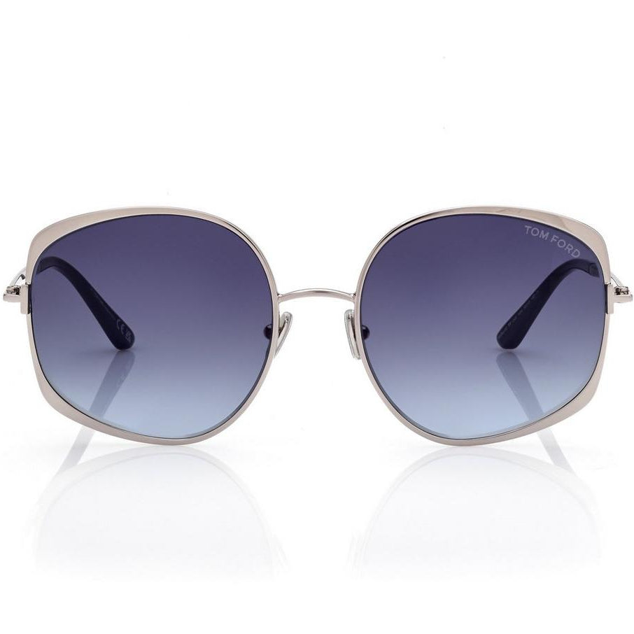 Tom Ford Women Round Frame Silver Sunglasses