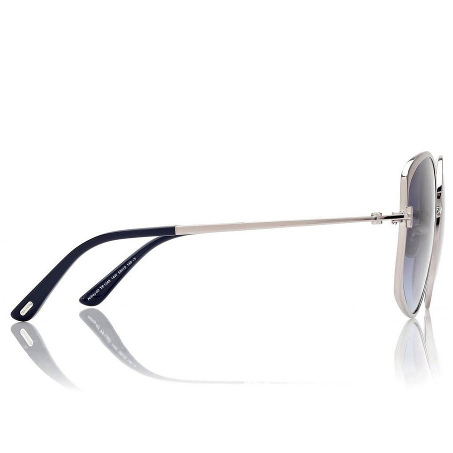 Tom Ford Women Round Frame Silver Sunglasses