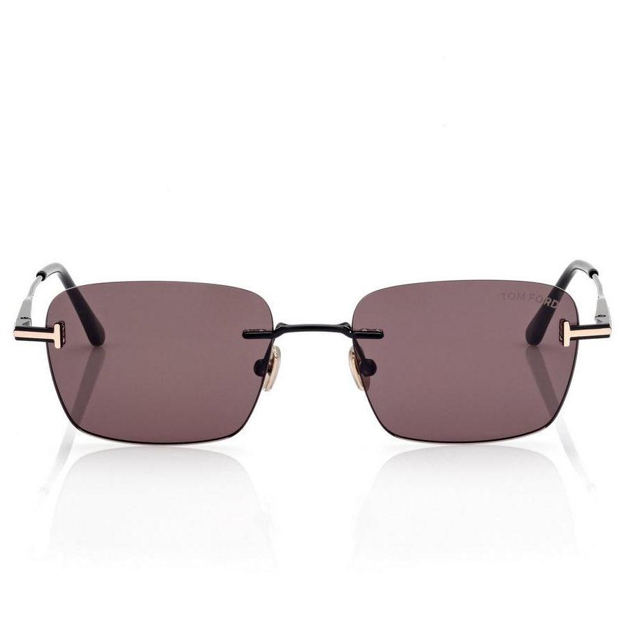 Tom Ford Women Rimless  Frame Shine Black Sunglasses