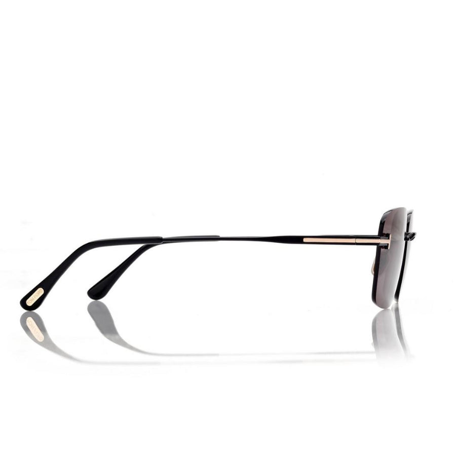 Tom Ford Women Rimless  Frame Shine Black Sunglasses