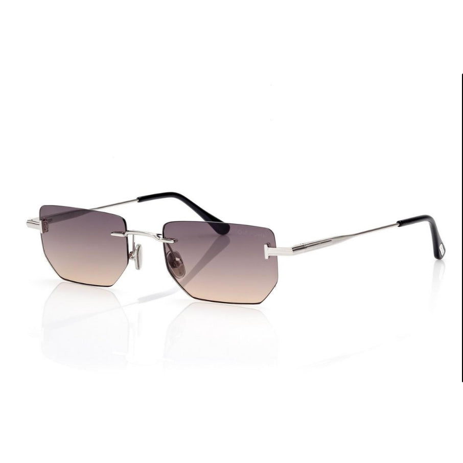 Tom Ford Men Rimless Frame Silver Sunglasses