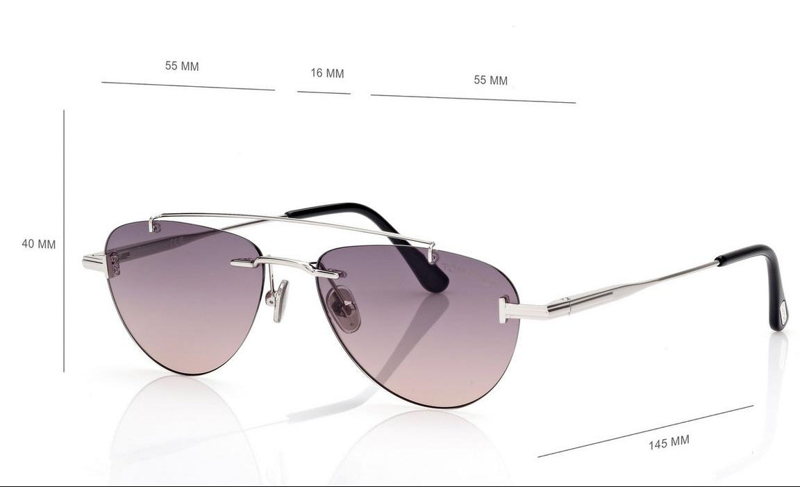 Tom Ford Women Navigator Frame Silver Sunglasses