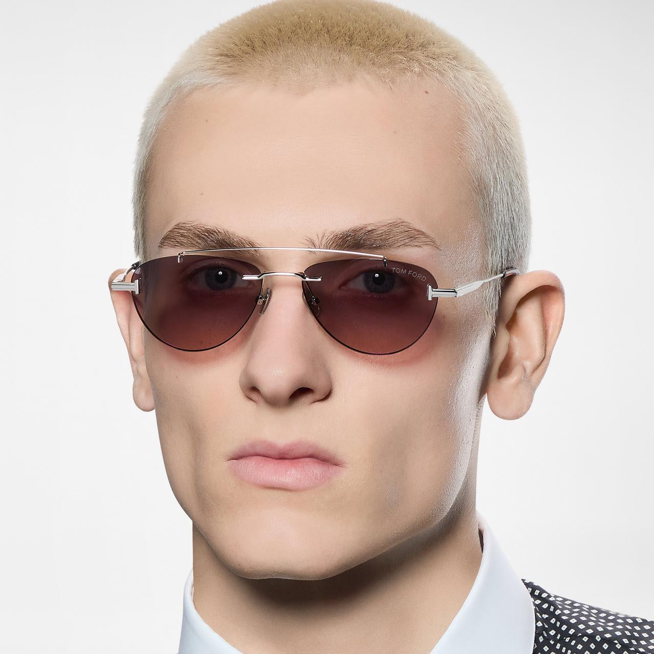 Tom Ford Women Navigator Frame Silver Sunglasses