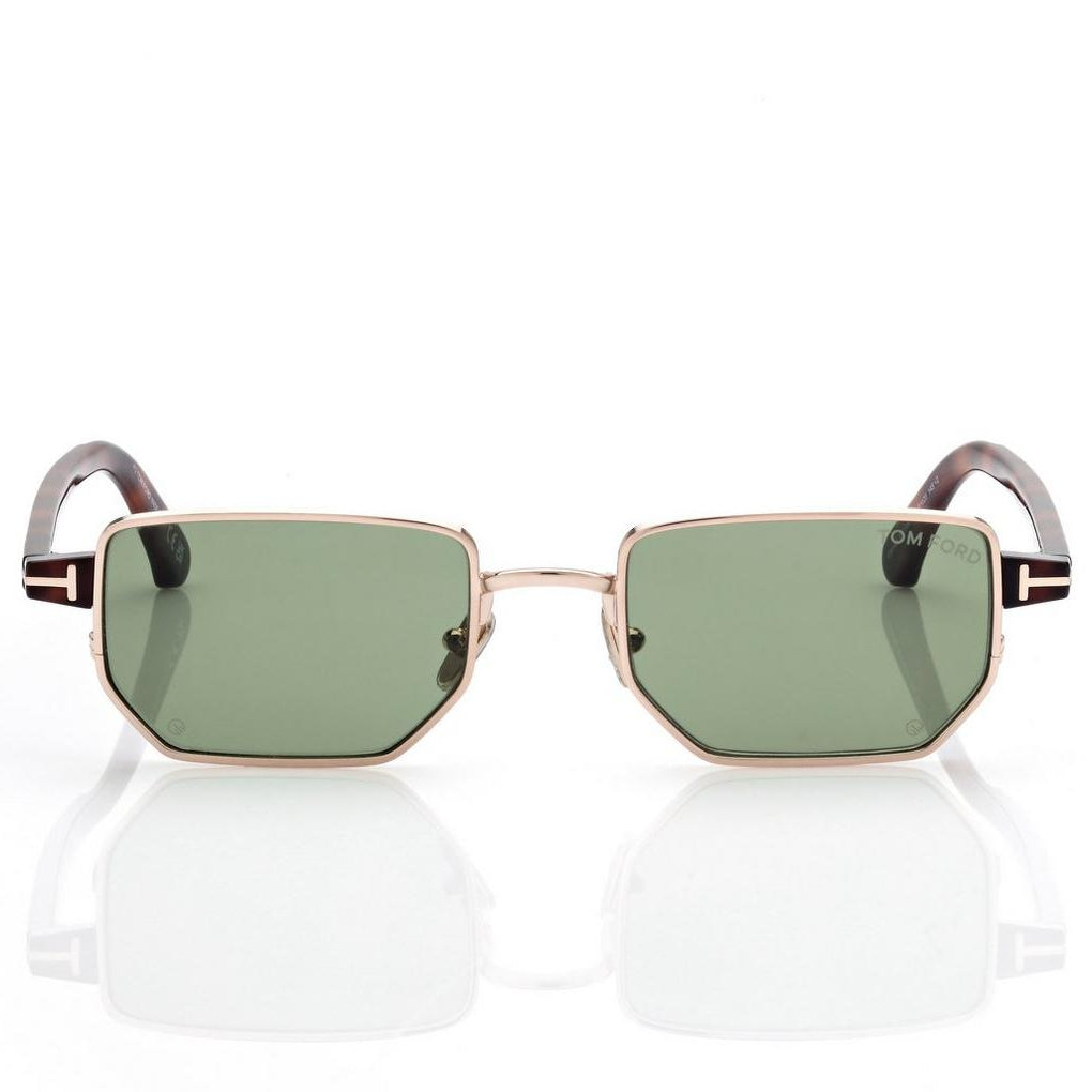 Tom Ford Men Irregular Frame Shiny Rose Gold Sunglasses