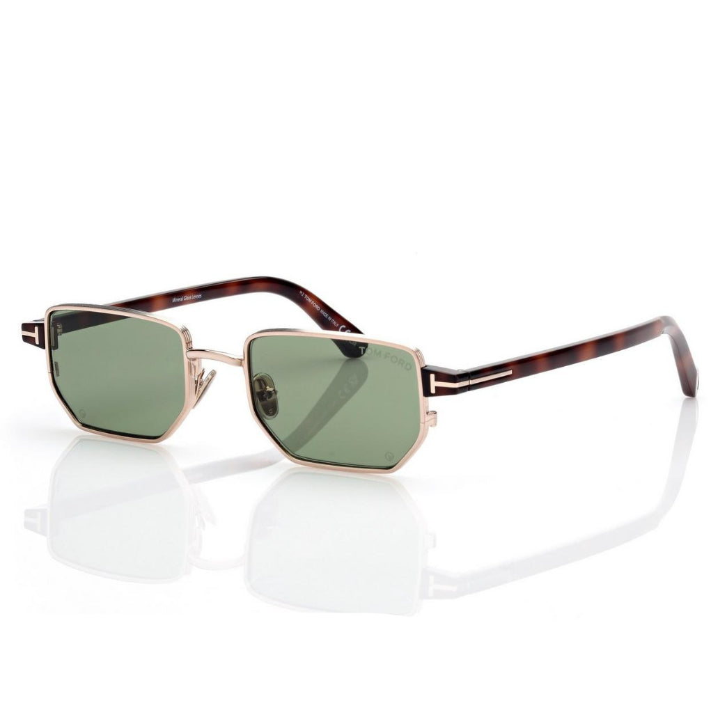 Tom Ford Women Architectural-cut Frame Gold Sunglasses