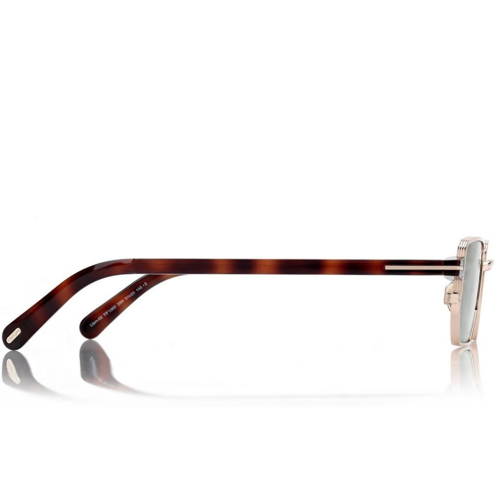 Tom Ford Men Irregular Frame Shiny Rose Gold Sunglasses