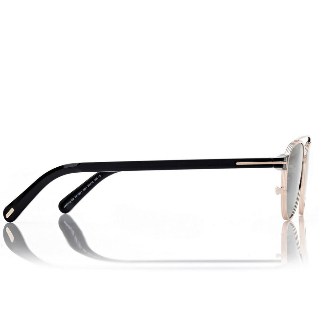 Tom Ford Men Irregular Frame Metalic Gold Sunglasse