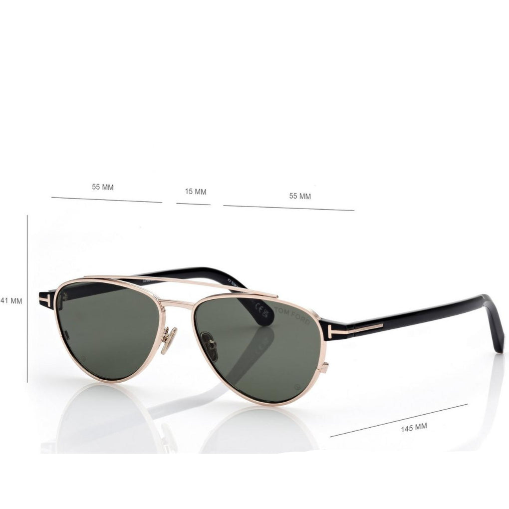 Tom Ford Men Irregular Frame Metalic Gold Sunglasse