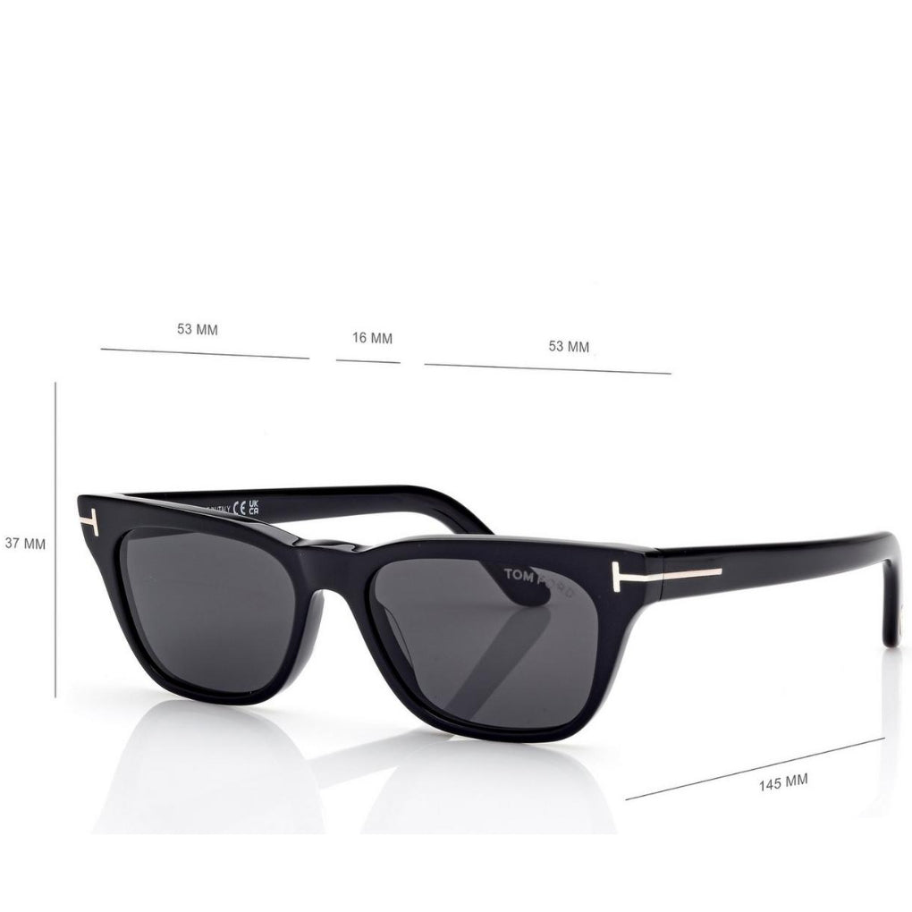 Tom Ford Men Rectangular Frame Black Sunglasse