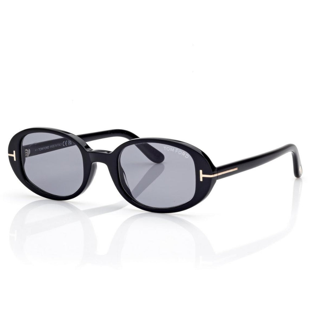 Tom Ford Women Oval Frame Black Sunglasses