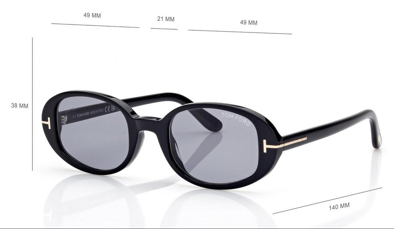 Tom Ford Women Oval Frame Black Sunglasses
