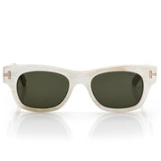 Tom Ford Men Round Sqaure Frame White Horn Sunglasse