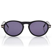 Tom Ford Men Round Frame Matt Black Sunglasse