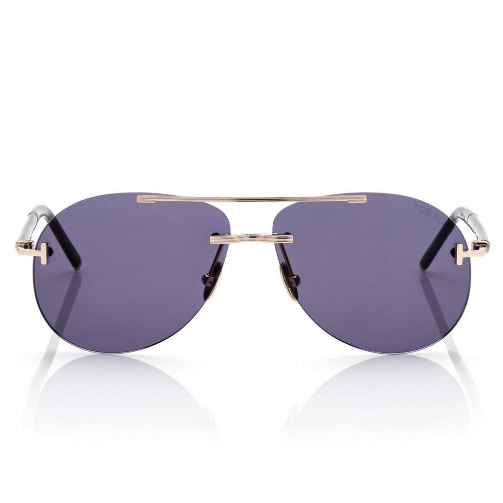 Tom Ford Men Pilot Frame Shiny Gold Sunglasse