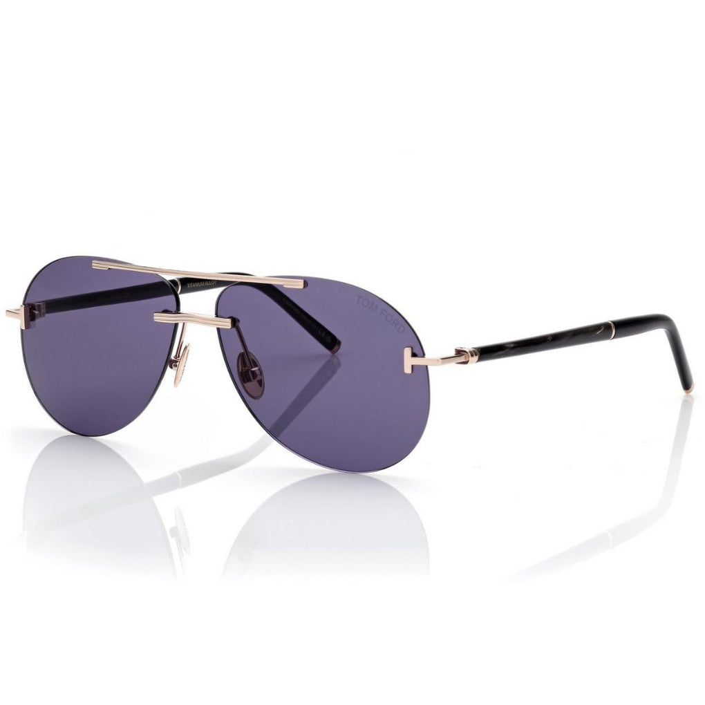 Tom Ford Men Pilot Frame Shiny Gold Sunglasse