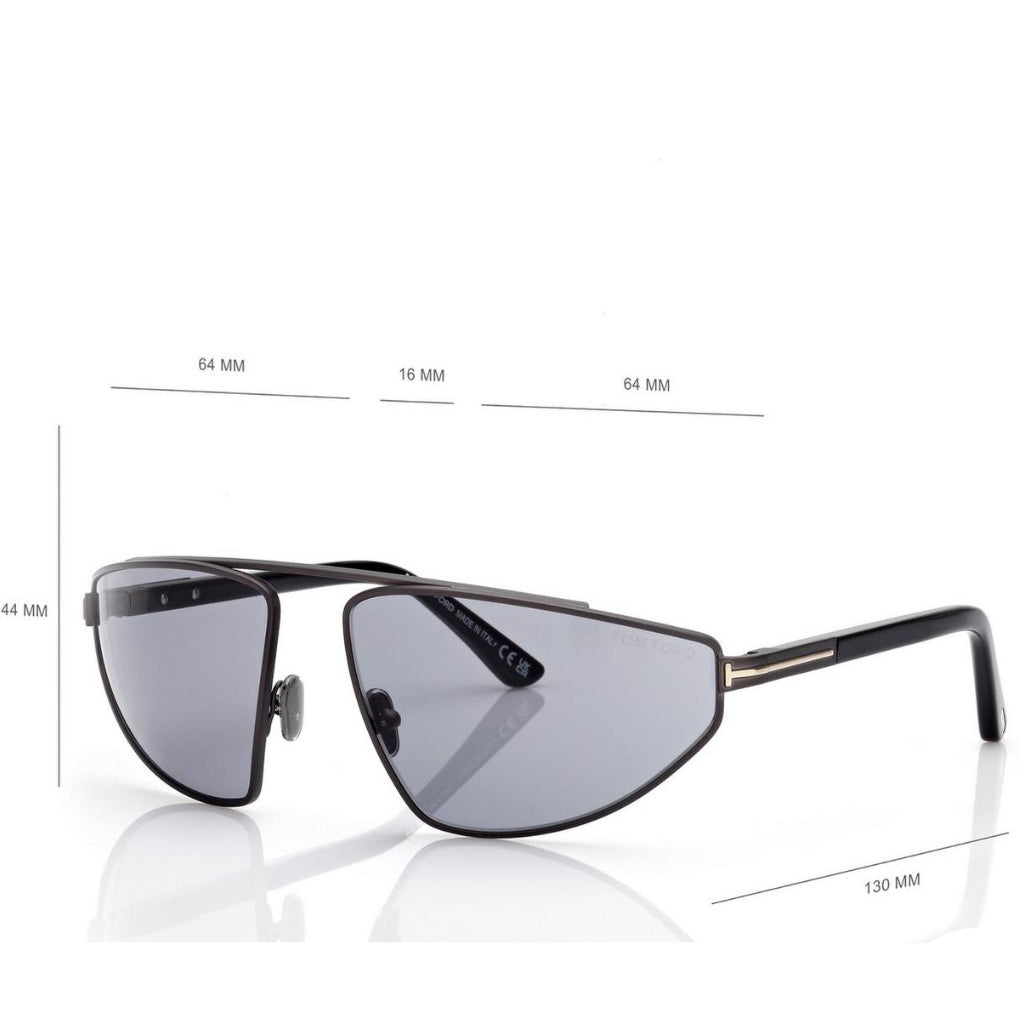 Tom Ford Men Irragular Frame Gunmetal Sunglasse