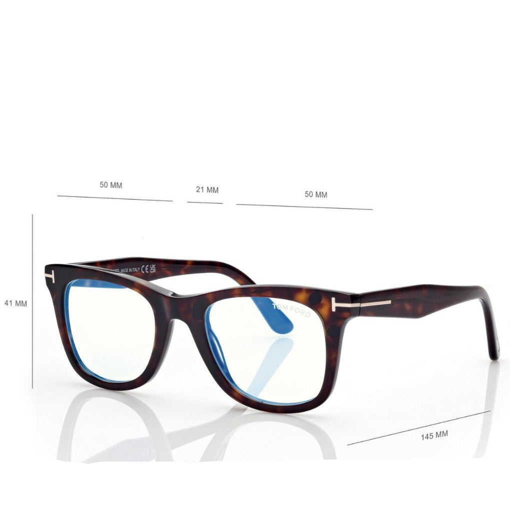 Tom Ford Men Square Frame Dark Havana Sunglasse