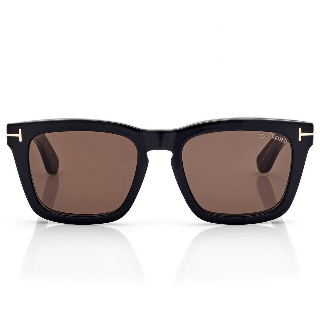 Tom Ford Men Sqaure Frame Shiny Soft Black Sunglasses