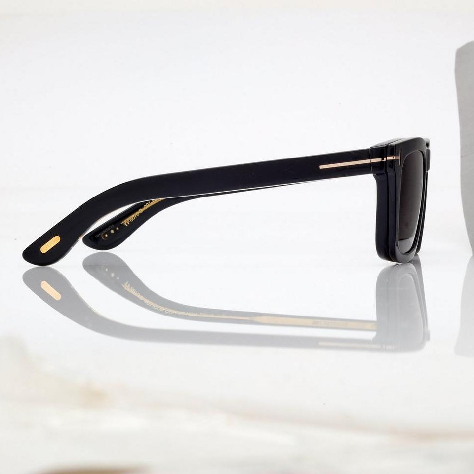 Tom Ford Men Sqaure Frame Shiny Soft Black Sunglasses