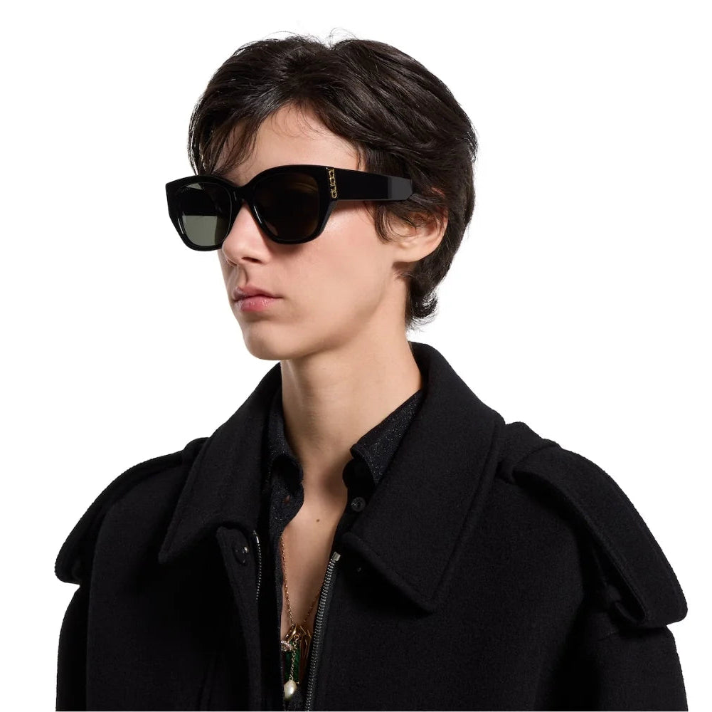 Gucci Women Round Black Sunglasses