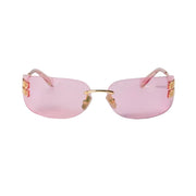 Miu Miu Women Aube Rimless Pink Sunglasses