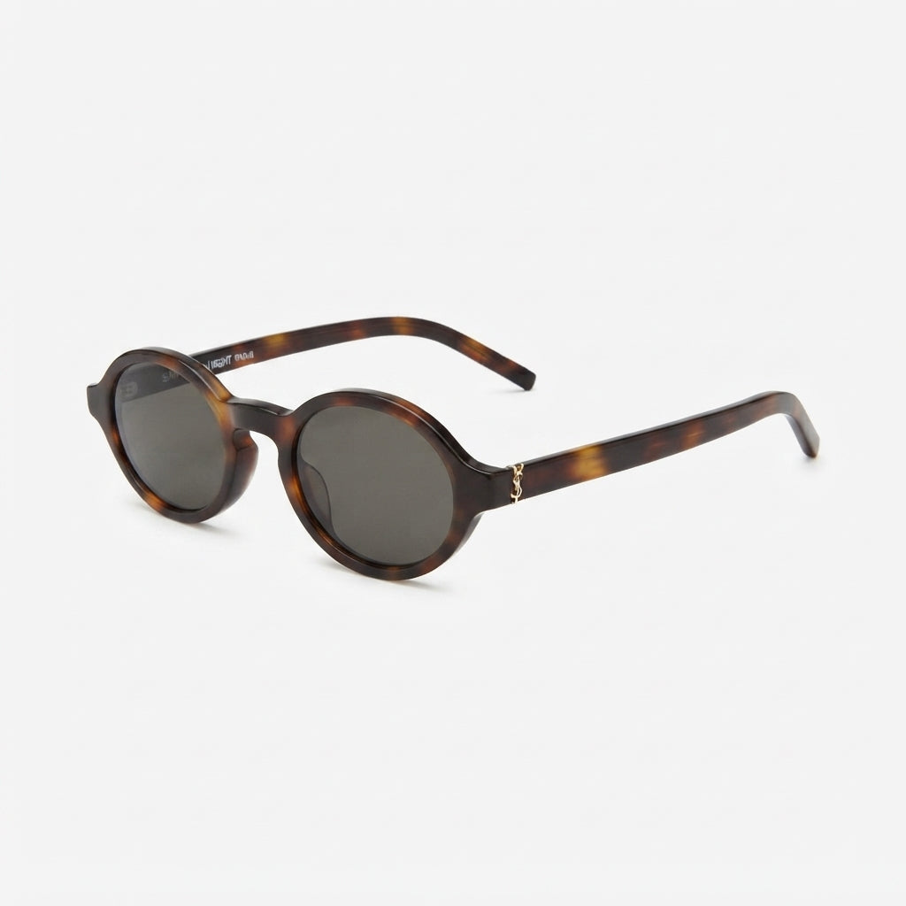 Saint Laurent Unisex SL M161 Oval Medium Havana Sunglasses