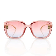 Miu Miu MU A08S Women Oversized Square Shield Transparent Pink / Pale Gold Sunglasses