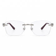 Cartier Panthère de C Unisex Rimless Optical Glasses Silver Finish Temple