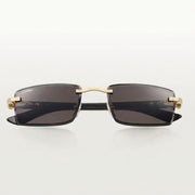 Cartier Elongated C de Motif Men Rimless Black Sunglasses