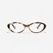 Chanel Women Oval Tortoise Eyeglasses