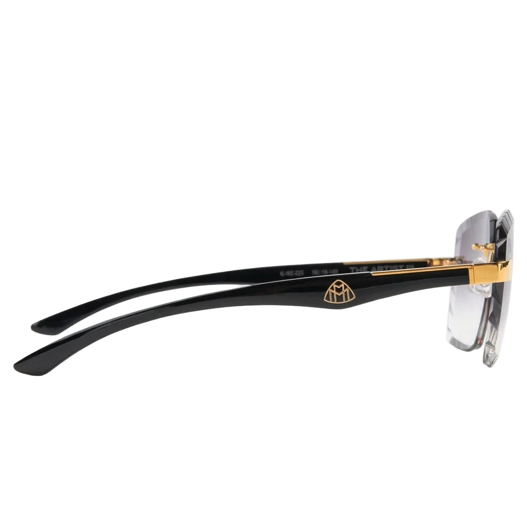 Maybach The Artist III Unisex P-WCW-Z25 Black/Grey Diamond-Cut Rimless Luxury Sunglasses