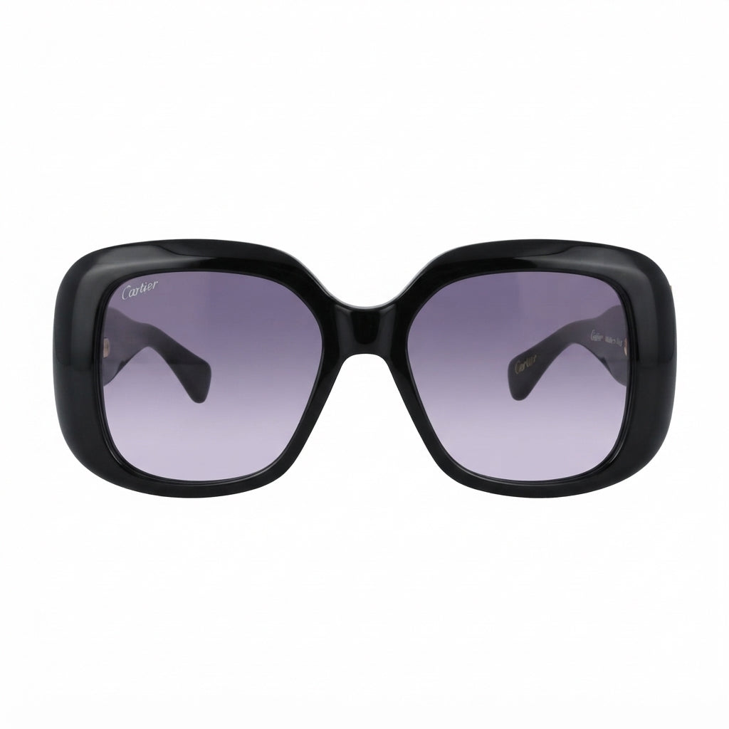 Cartier Panthère de C Women Black/Grey Rectangle Sunglasses