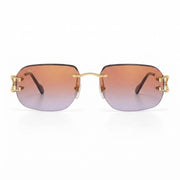 Cartier Premiere de Cartier Unisex Rimless Rectangular Gold/Red Sunglasses